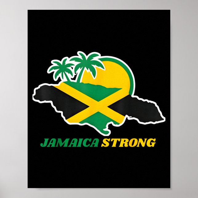 Jamaica Strong I Love Jamaican Flag Heart Women Me Poster (Front)