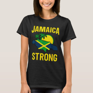 Jamaica Strong I Love Jamaican Flag Heart Women Me T-Shirt