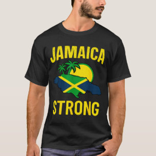 Jamaica Strong I Love Jamaican Flag Heart Women Me T-Shirt