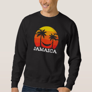 Jamaica Sunset Palm Tree Retro Vintage Vacation Be Sweatshirt