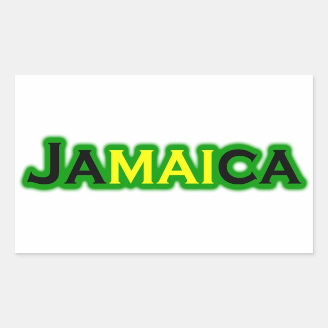 Jamaica (text) rectangular sticker (Front)