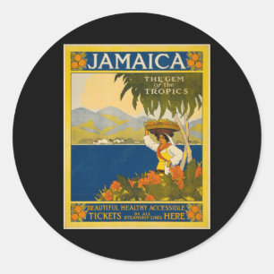 Jamaica the gem of the tropics classic round sticker
