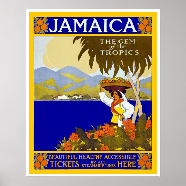 Jamaica ~ The Gem of the Tropics Poster (Front)