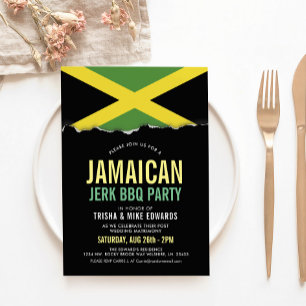 Jamaica Themed Cuisine   Party Flag Invite