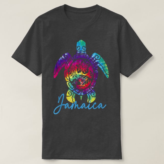 Jamaica Tie Dye Sea Turtle Matching Family Vacatio T-Shirt (Design Front)