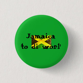 Jamaica to the world Jamaican flag green 3 Cm Round Badge