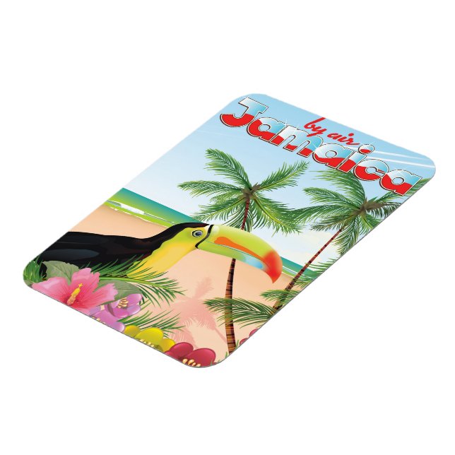 Jamaica toucan beach poster magnet (Left Side)