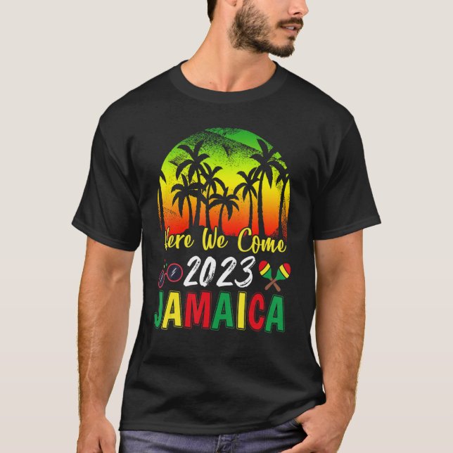 Jamaica Trip 2023 Here We Come Family Reunion Frie T-Shirt (Front)