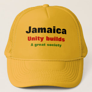 Jamaica unity slogan trucker hat