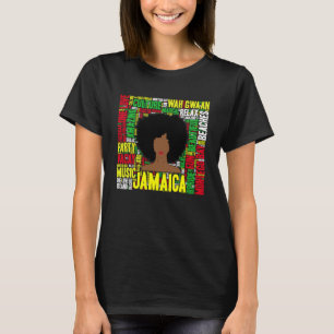 Jamaica Vacation Afro Woman Word Art Pullover Hood