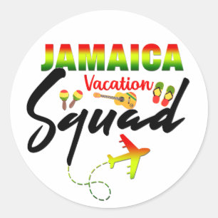 Jamaica Vacation Squad Group Matching Reggae Classic Round Sticker