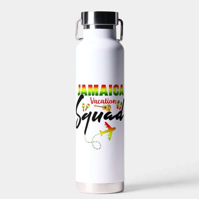 Jamaica Vacation Squad Group Matching Reggae  Water Bottle (Front)