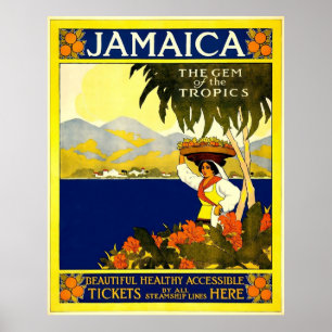 Jamaica Vintage   Travel  Poster