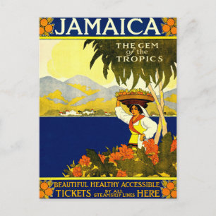 Jamaica, Vintage Travel Poster Postcard