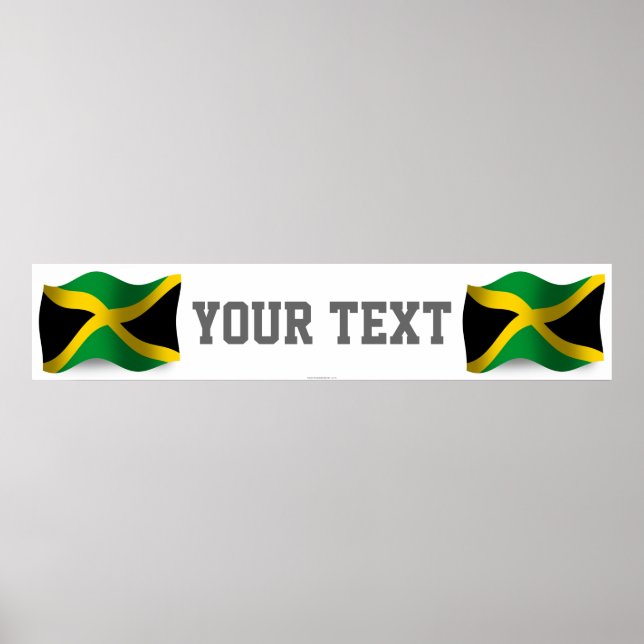 Jamaica Waving Flag Banner Poster (Front)
