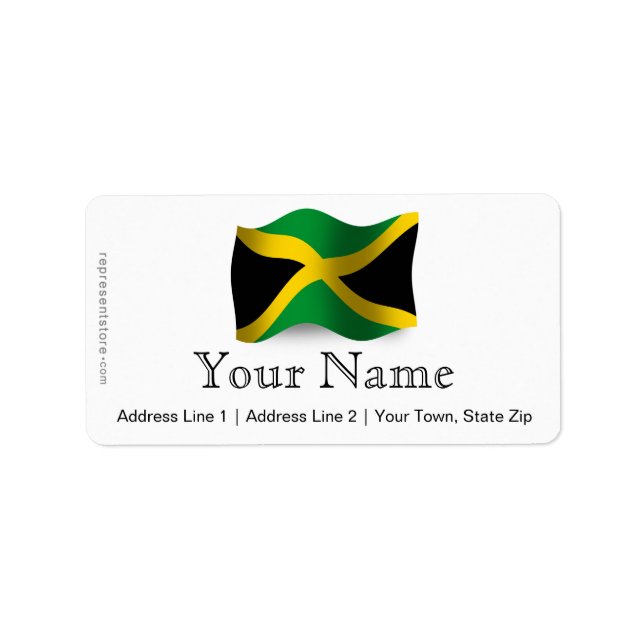 Jamaica Waving Flag Label (Front)