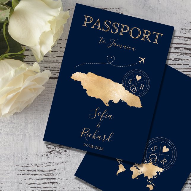Jamaica Wedding Destination Passport  Invitation (Creator Uploaded)