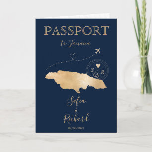 Jamaica Wedding Destination Passport  QR Code Invitation