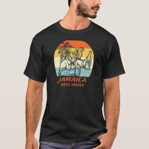Jamaica West Indies Vintage Pirate & Parrot Vacati T-Shirt