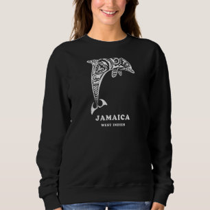 Jamaica West Indies Vintage Tribal Dolphin Vacatio Sweatshirt