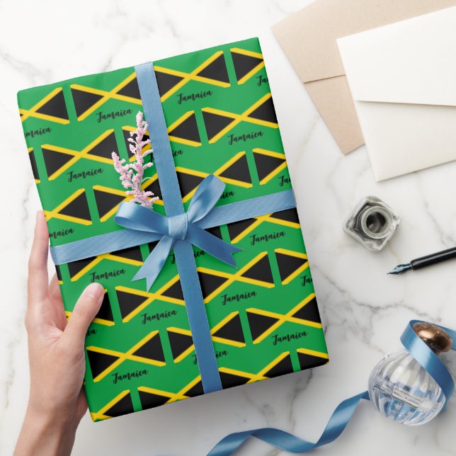 Jamaica Wrapping Paper, Jamaican Flag patriotic Paper (Gifting)