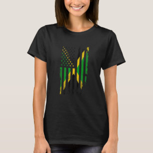 Jamaican American Flag Jamaica Distressed USA Flag T-Shirt