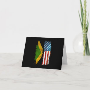 Jamaican American Flag Jamaica Usa Card