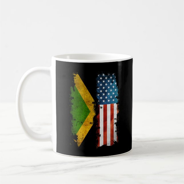 Jamaican American Flag Jamaica Usa Coffee Mug (Left)