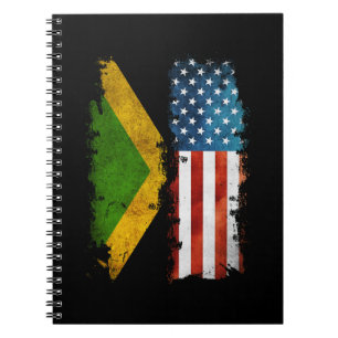 Jamaican American Flag Jamaica Usa Notebook