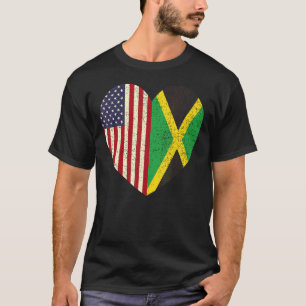 Jamaican American Love Jamaica And Usa 1 T-Shirt