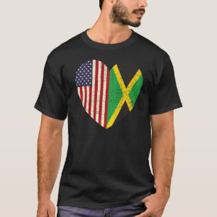 Jamaican American Love Jamaica And Usa T-Shirt