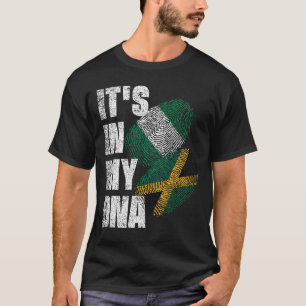 Jamaican And Nigerian Mix DNA Heritage Flag T-Shirt