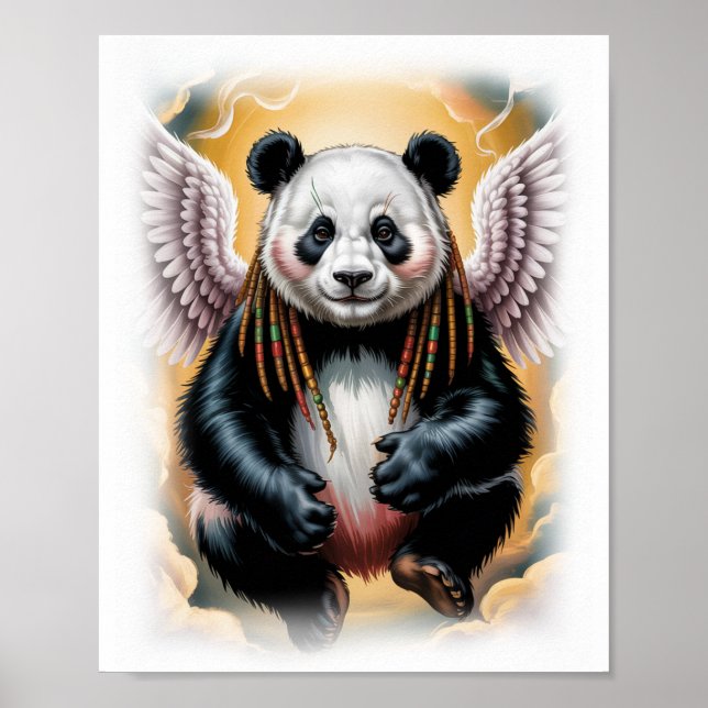 Jamaican Angel Panda Design on a Poster (Front)