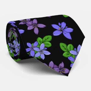 Jamaican Beach Wedding Tropical Flowers Patterned Tie
