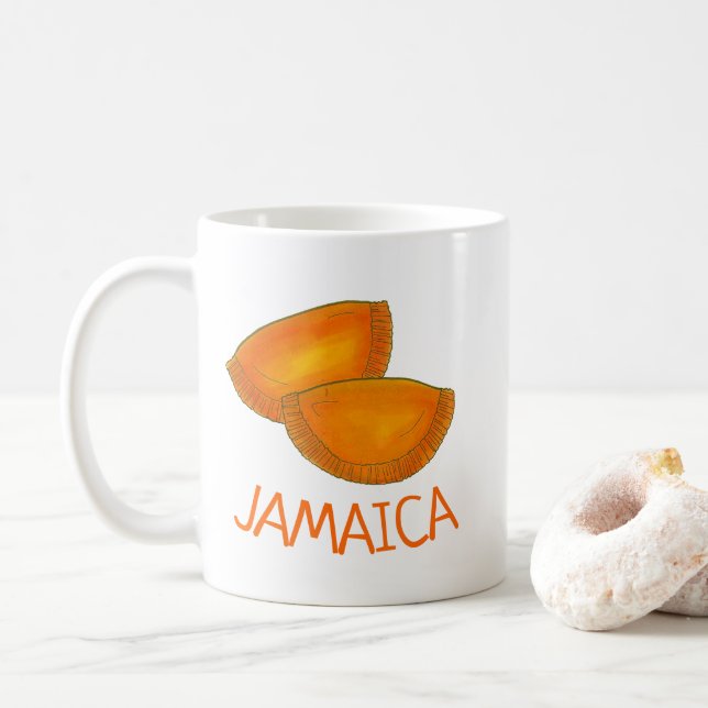 Jamaican Beef Patty Patties Food Cooking JAMAICA Coffee Mug (With Donut)