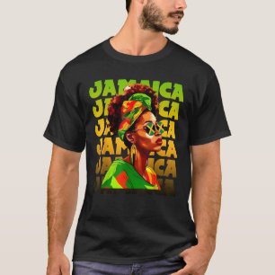 Jamaican Black Woman Melanin Jamaican Girl Afro Ha T-Shirt