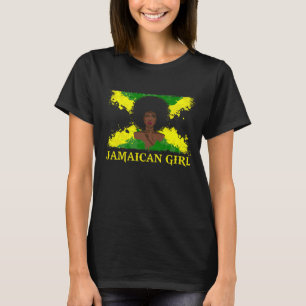 Jamaican Black Woman T-shirt Jamaica Afro Girl Pri
