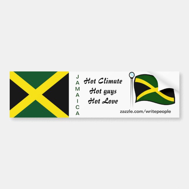 Jamaican  bumper stickers-hot guys sticker (Front)