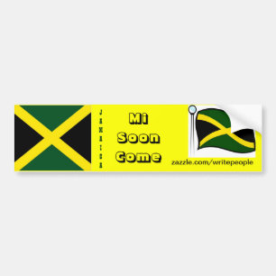 Jamaican  bumper stickers-mi soon come sticker