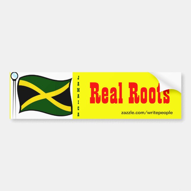 Jamaican  bumper stickers-real roots sticker (Front)