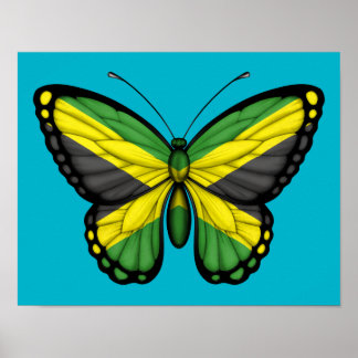 Jamaican Butterfly Flag Poster