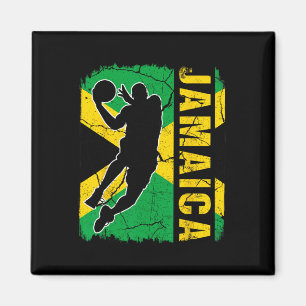 Jamaican Bysketbyll Player Jamaica Flag Bysketbyll Magnet