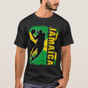 Jamaican Bysketbyll Player Jamaica Flag Bysketbyll T-Shirt
