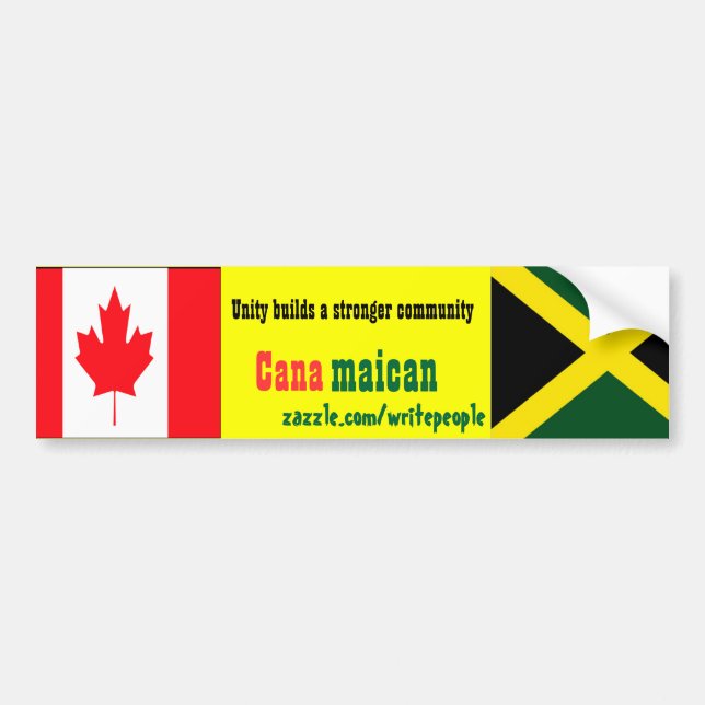 Jamaican-canadian unity bumper stickers (Front)