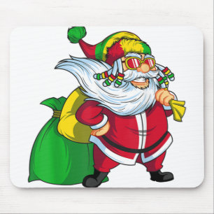 Jamaican christmas rasta santa claus rastafarian.p mouse pad