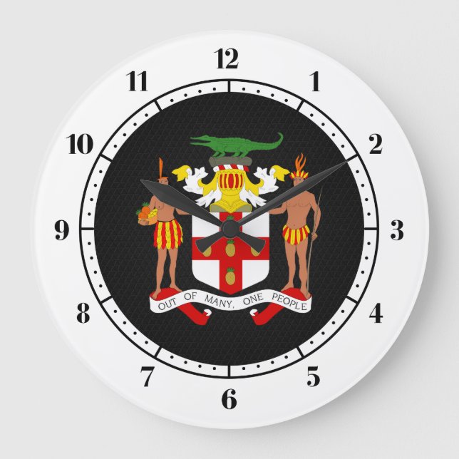 Jamaican coat of arms large clock (Front)