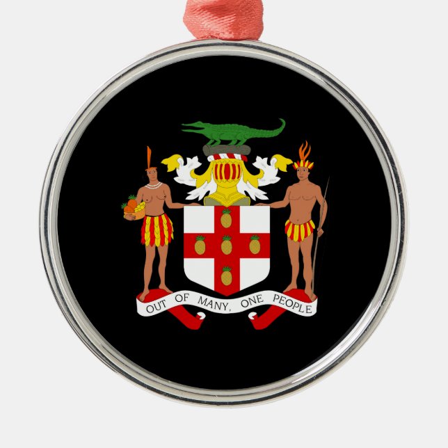 Jamaican coat of arms metal ornament (Front)