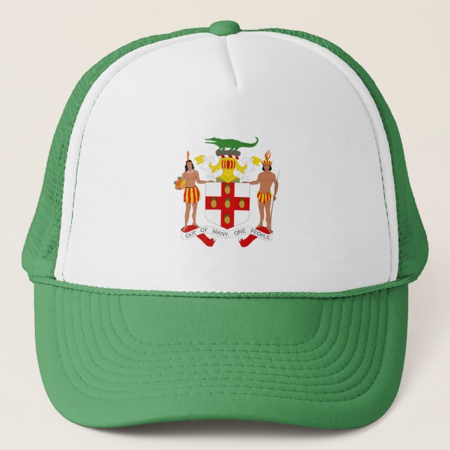 Jamaican coat of arms trucker hat (Front)
