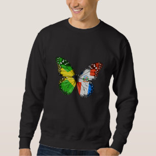 Jamaican Dominican Flag Butterfly 1 Sweatshirt