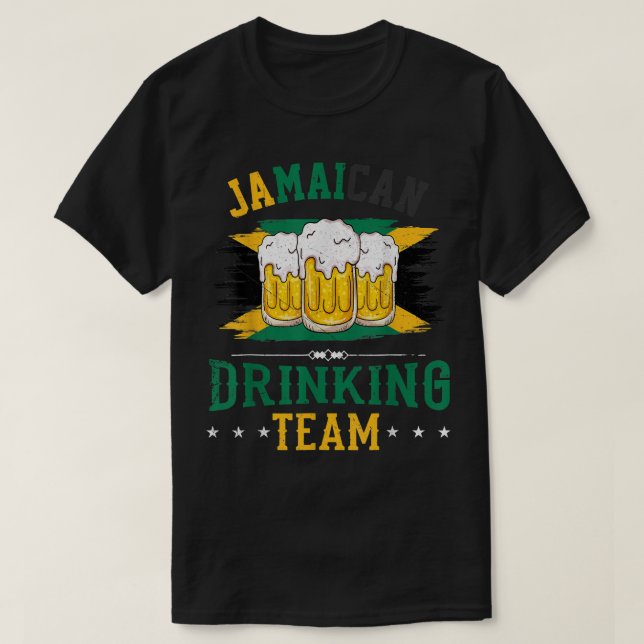 Jamaican Drinking Team Jamaica Flag Gift for Beer  T-Shirt (Design Front)